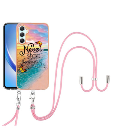 Coque Samsung Galaxy A25 5G Never Stop Dreaming à cordon