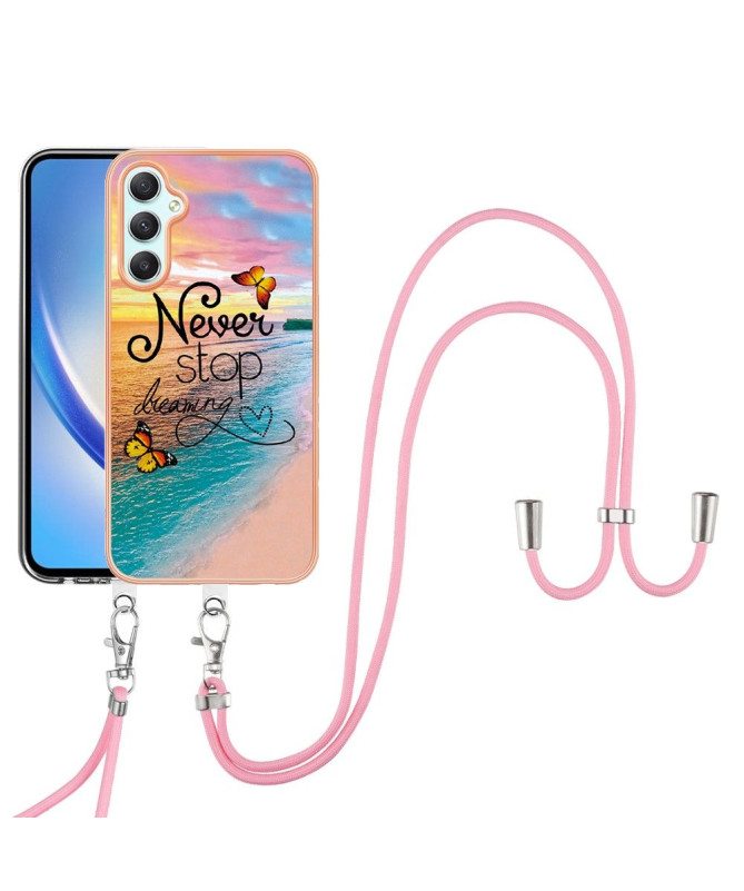 Coque Samsung Galaxy A25 5G Never Stop Dreaming à cordon