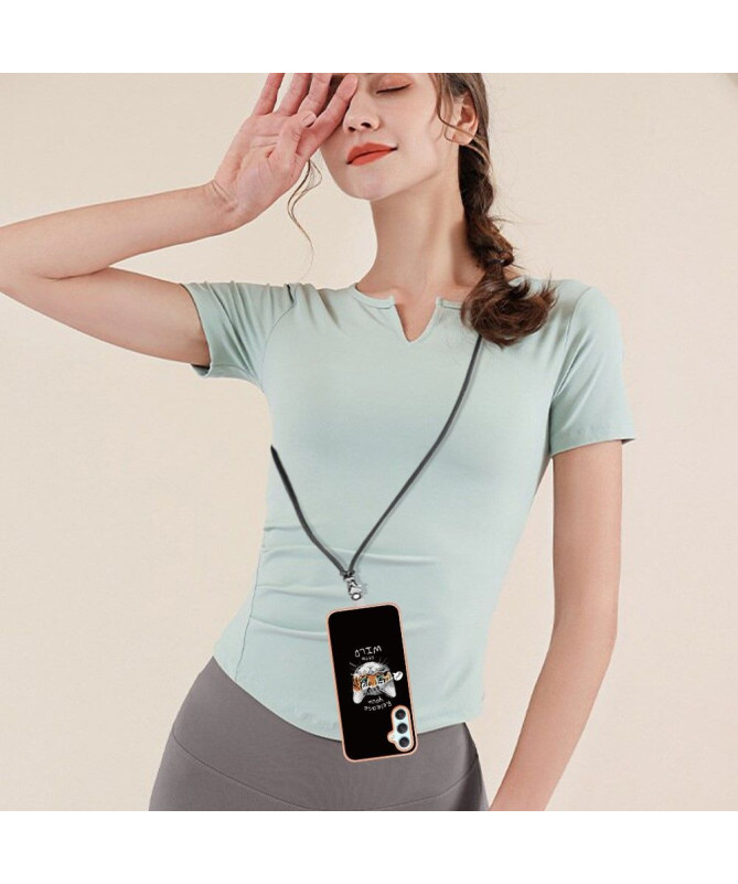 Coque Samsung Galaxy A25 5G Esprit Félin à cordon