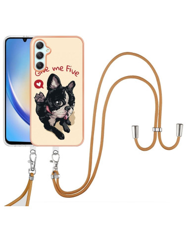 Coque Samsung Galaxy A25 5G Give Me Five Dog à cordon