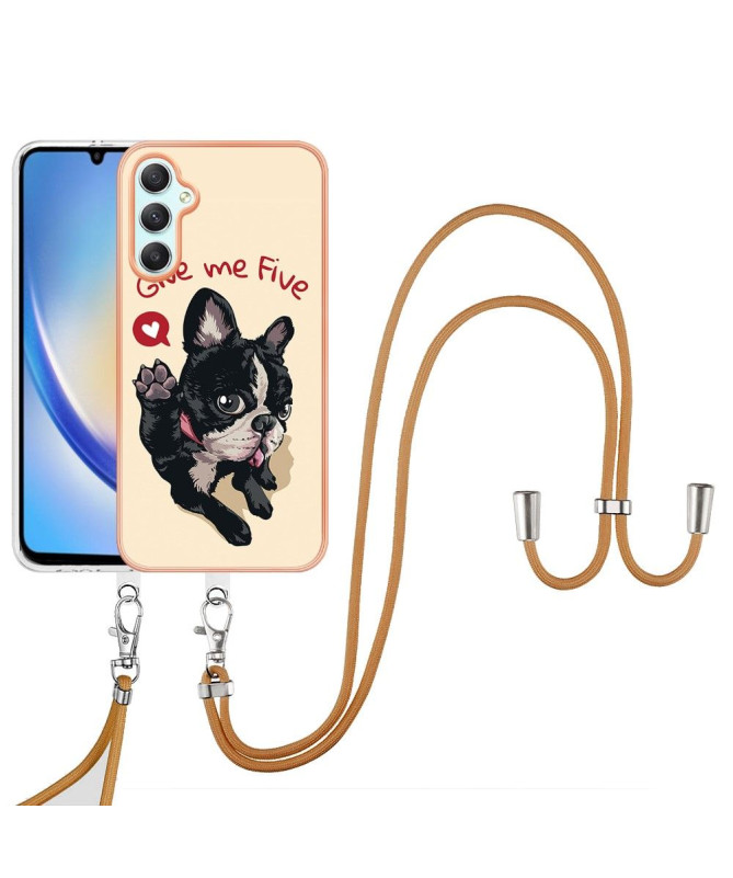 Coque Samsung Galaxy A25 5G Give Me Five Dog à cordon