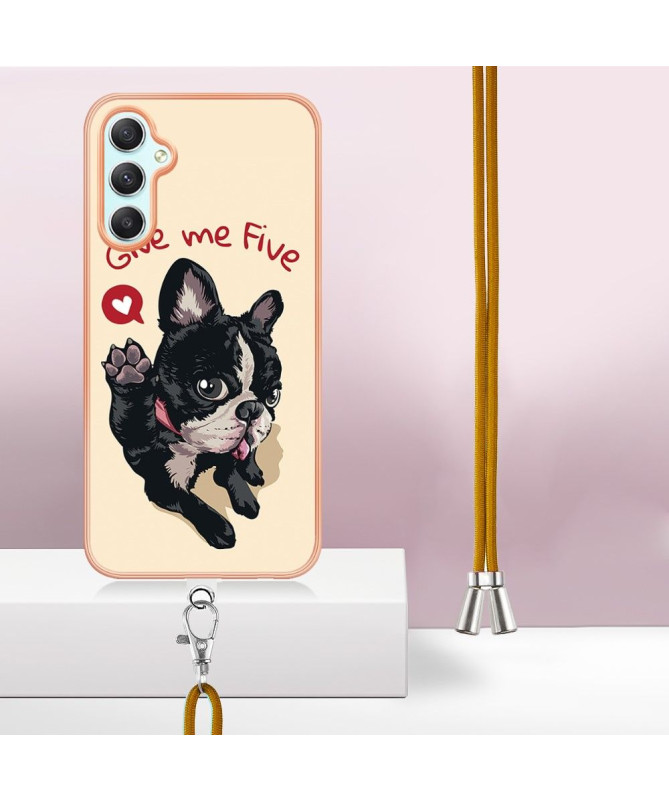 Coque Samsung Galaxy A25 5G Give Me Five Dog à cordon