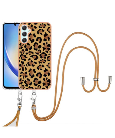 Coque Samsung Galaxy A25 5G Léopard à cordon