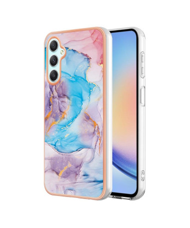 Coque Samsung Galaxy A25 5G marbre coloré bleu