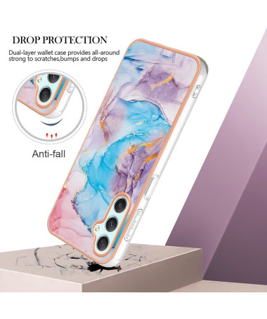 Coque Samsung Galaxy A25 5G marbre coloré bleu