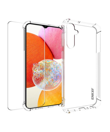 Samsung Galaxy A25 5G - Protection Complète ENKAY : Verre Trempé et Coque Transparente