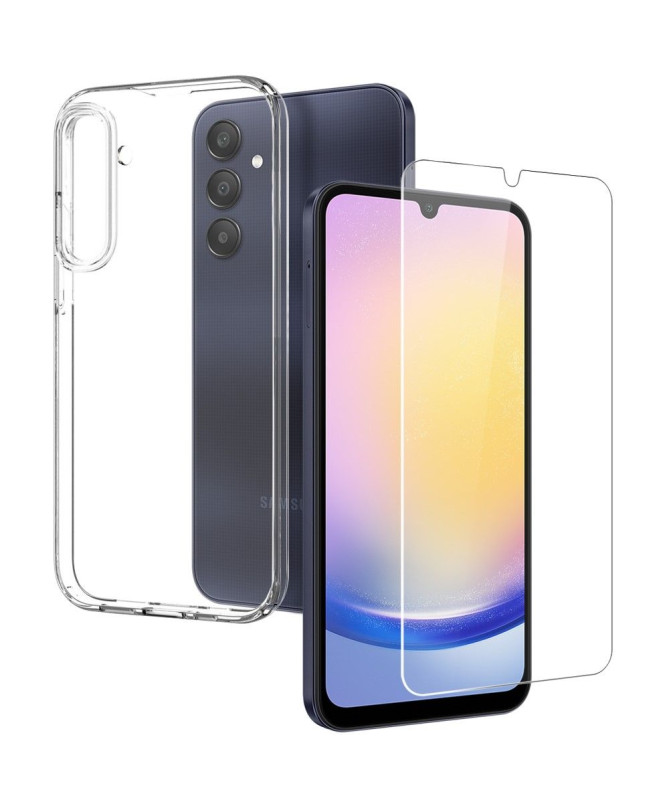 Samsung Galaxy A25 5G - Coque + protection d'écran en verre trempé