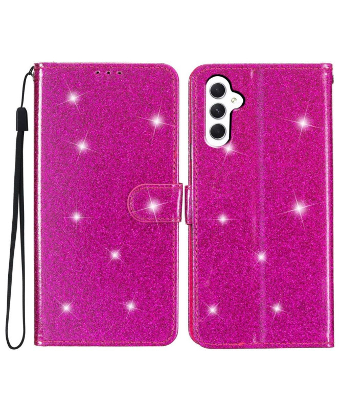 Housse Samsung Galaxy A25 5G style paillettes à lanière