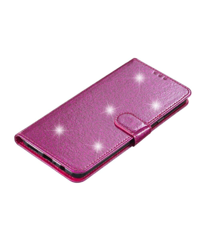 Housse Samsung Galaxy A25 5G style paillettes à lanière