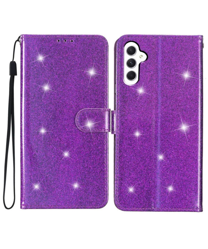 Housse Samsung Galaxy A25 5G style paillettes à lanière