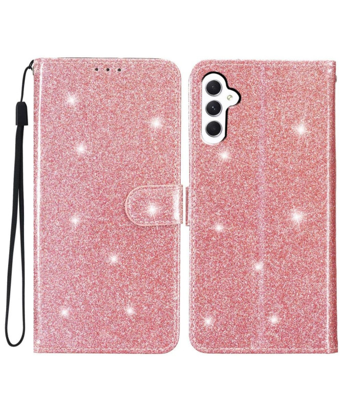 Housse Samsung Galaxy A25 5G style paillettes à lanière