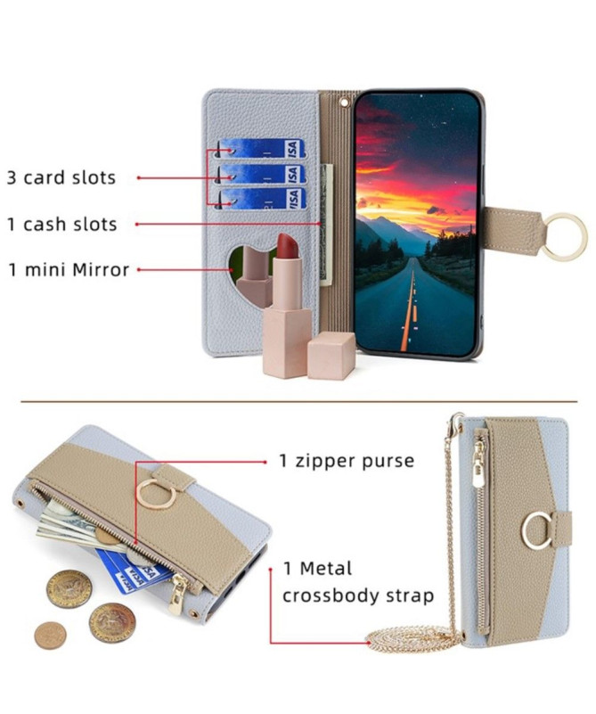 Étui Samsung Galaxy A34 5G portefeuille avec chaîne