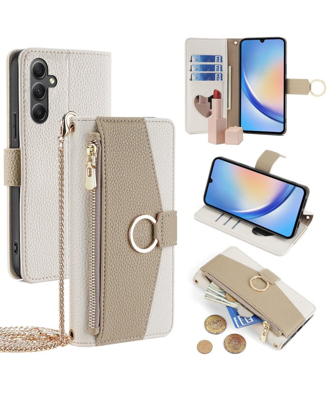 Étui Samsung Galaxy A34 5G portefeuille avec chaîne