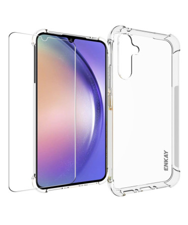 Samsung Galaxy A34 5G - Protection Complète ENKAY : Verre Trempé et Coque Transparente