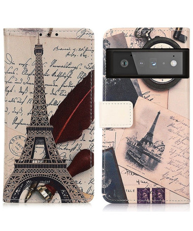 Housse Google Pixel 6 Pro Tour Eiffel et lettre