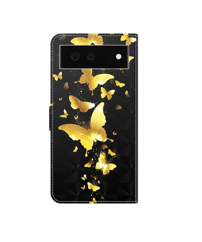 Housse Google Pixel 6 illustration papillons dorés