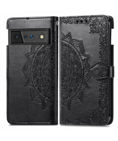 Housse Google Pixel 6 Mandala relief en simili cuir