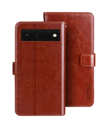 Housse Google Pixel 6 IDEWEI Folio Effet Cuir