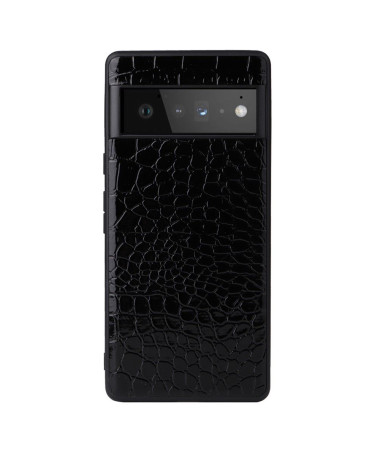 Coque Google Pixel 6 Noir effet crocodile