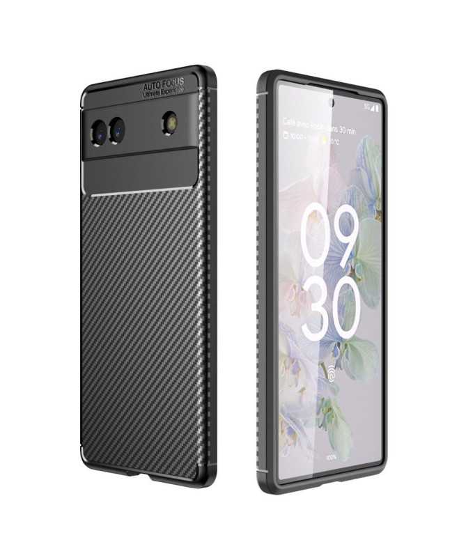 Coque Google Pixel 6a style fibre de carbone