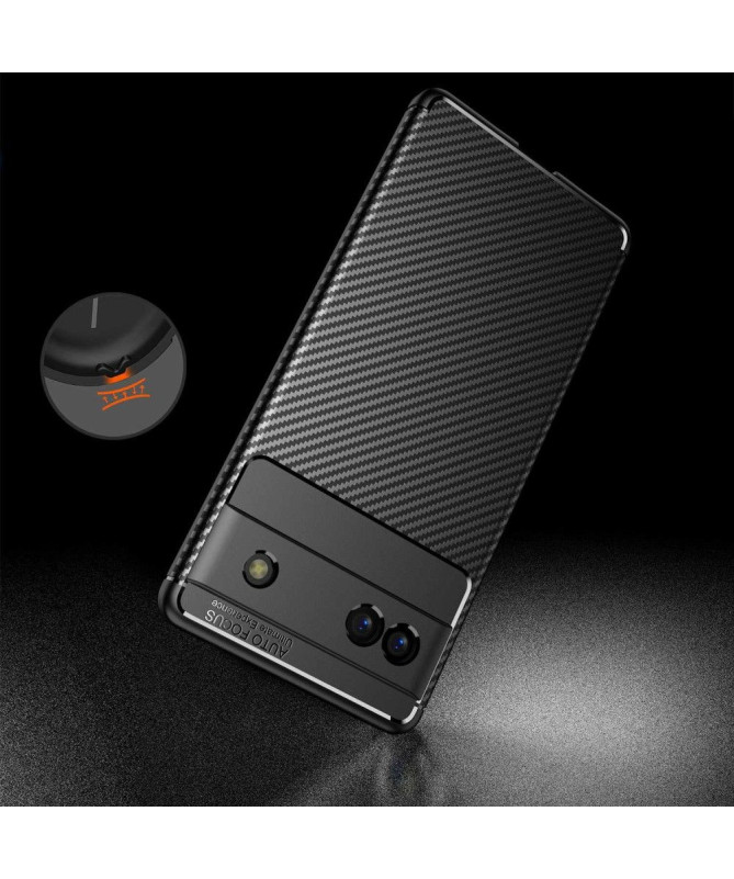Coque Google Pixel 6a style fibre de carbone