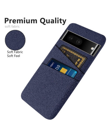 Coque Google Pixel 6a Tissu Porte-Cartes Bleu marine - photo 7