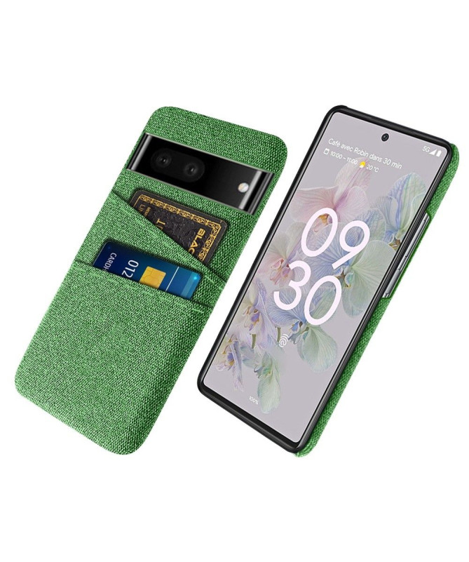 Coque Google Pixel 6a Tissu Porte-Cartes