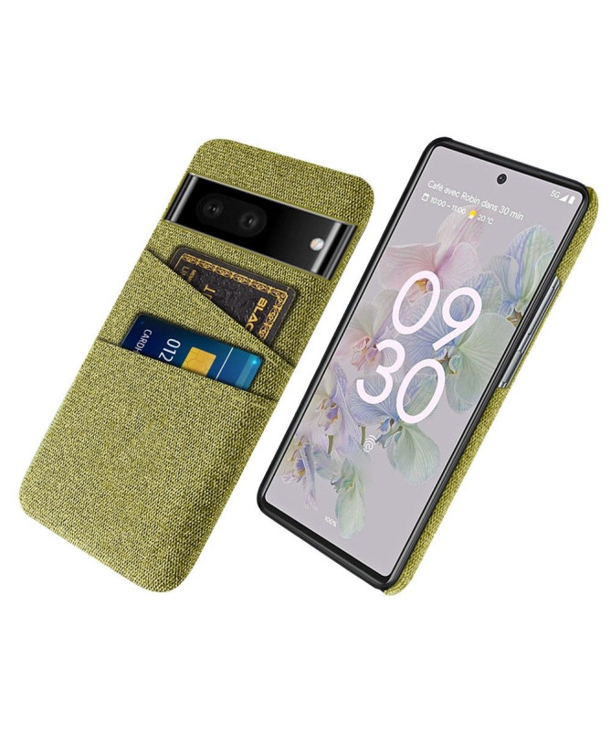 Coque Google Pixel 6a Tissu Porte-Cartes