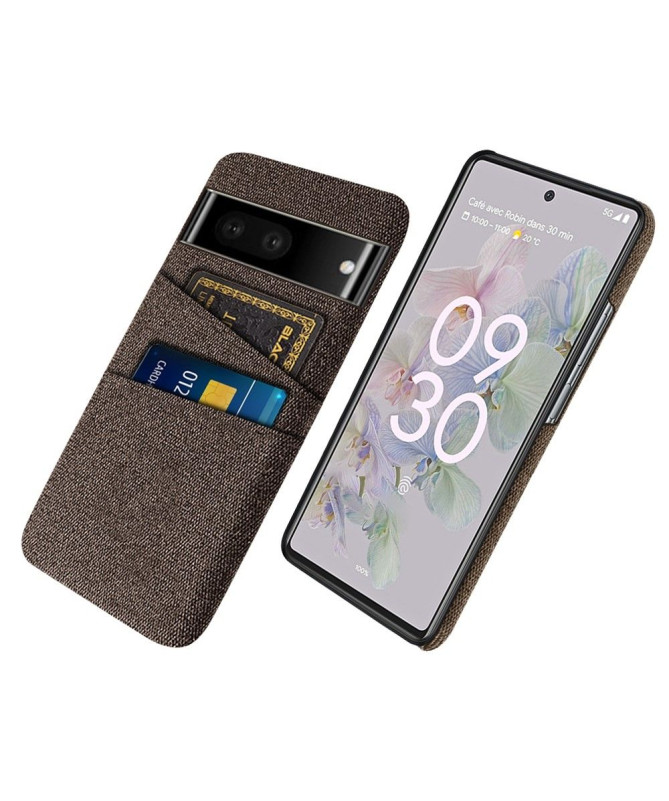 Coque Google Pixel 6a Tissu Porte-Cartes