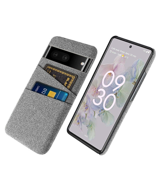 Coque Google Pixel 6a Tissu Porte-Cartes