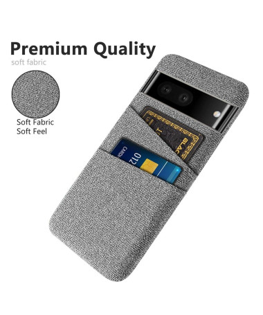 Coque Google Pixel 6a Tissu Porte-Cartes Gris - photo 32