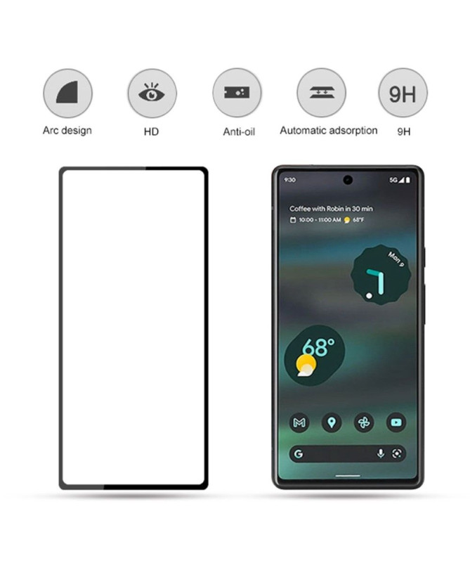 Protections d'écran Google Pixel 6a en verre trempé Full Size (2 pièces)