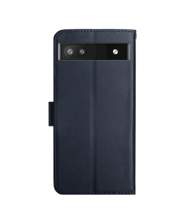 Housse Google Pixel 6a Smooth Touch Cuir Bleu marine - photo 6