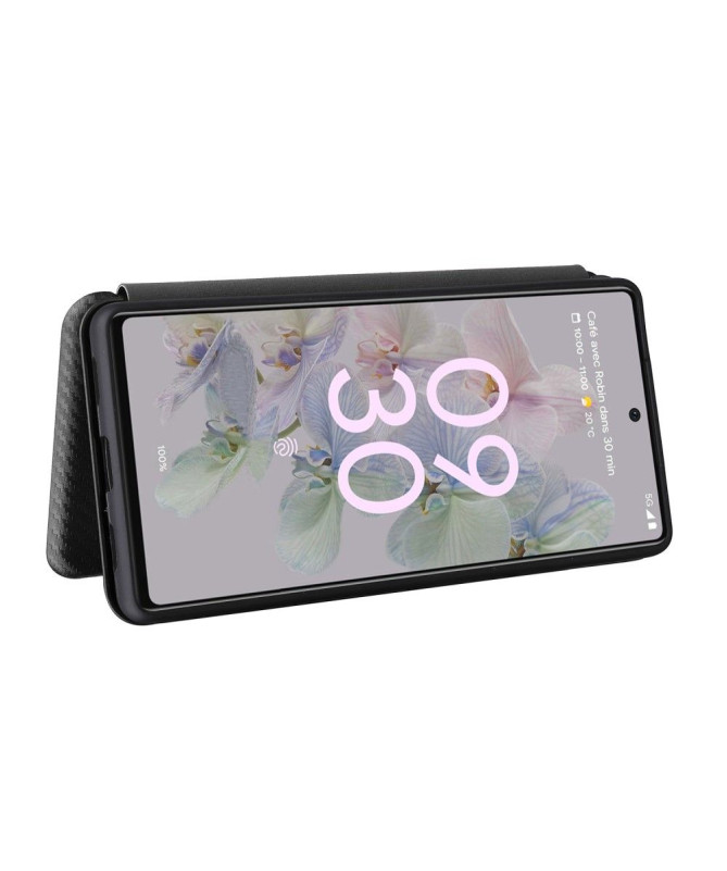 Housse Google Pixel 6a simili cuir fibre de carbone