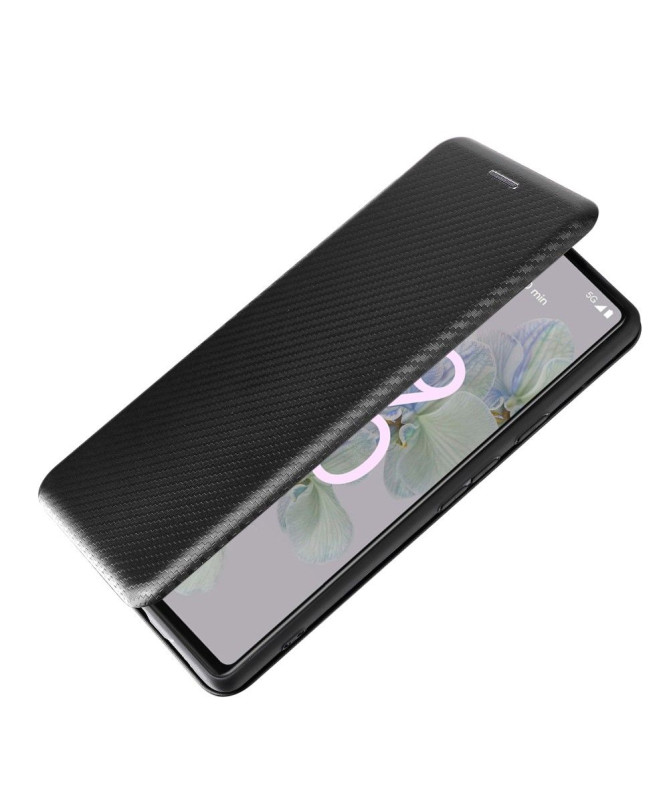 Housse Google Pixel 6a simili cuir fibre de carbone