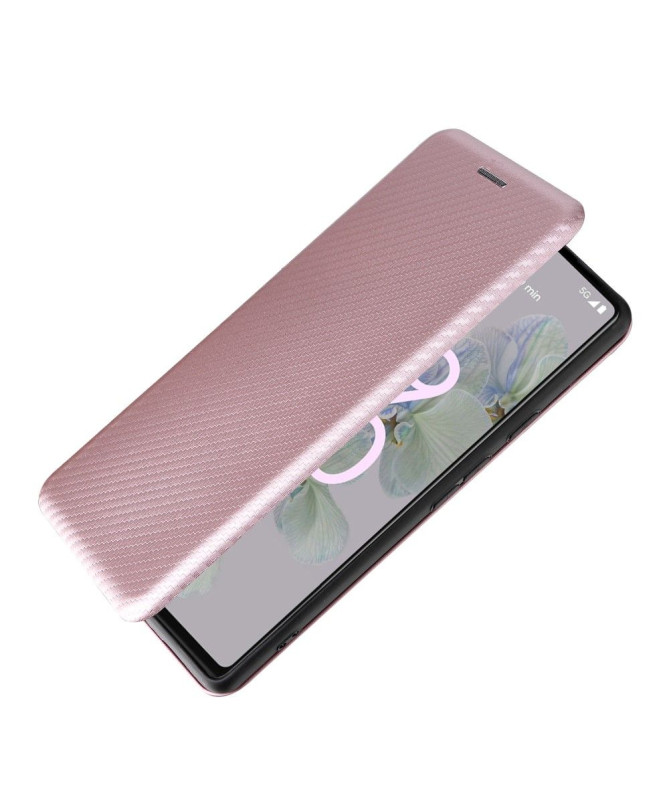 Housse Google Pixel 6a simili cuir fibre de carbone