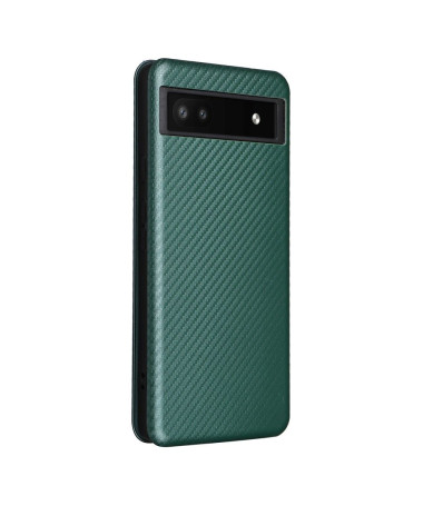 Housse Google Pixel 6a simili cuir fibre de carbone Vert foncé - photo 15