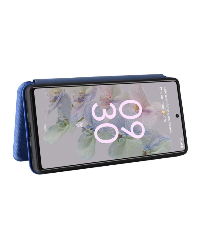 Housse Google Pixel 6a simili cuir fibre de carbone