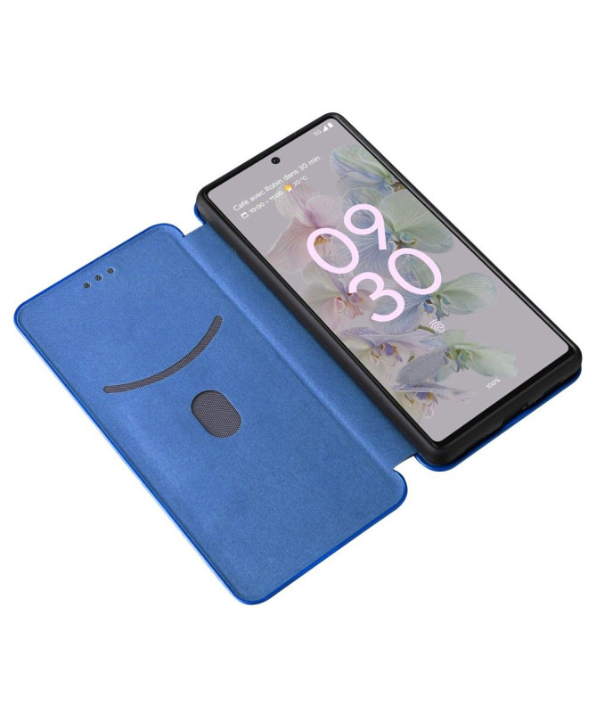 Housse Google Pixel 6a simili cuir fibre de carbone