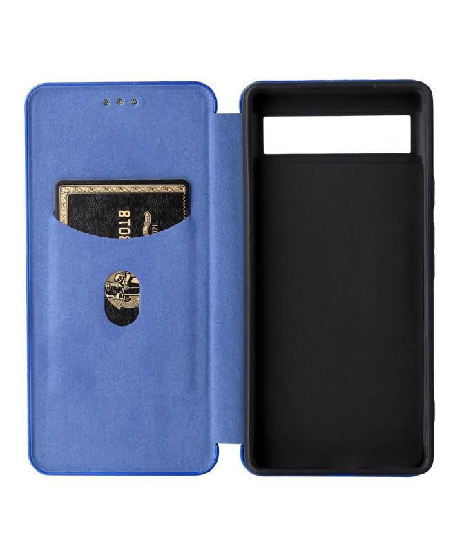 Housse Google Pixel 6a simili cuir fibre de carbone