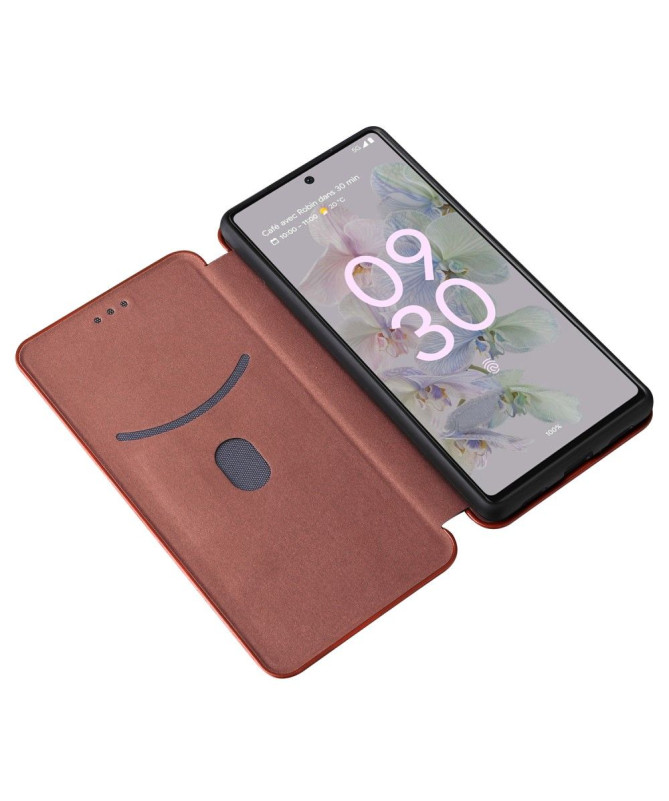 Housse Google Pixel 6a simili cuir fibre de carbone