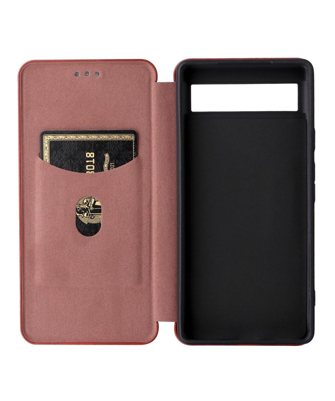 Housse Google Pixel 6a simili cuir fibre de carbone