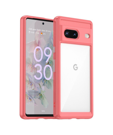 Coque Google Pixel 7 Transparent Contour en Couleur