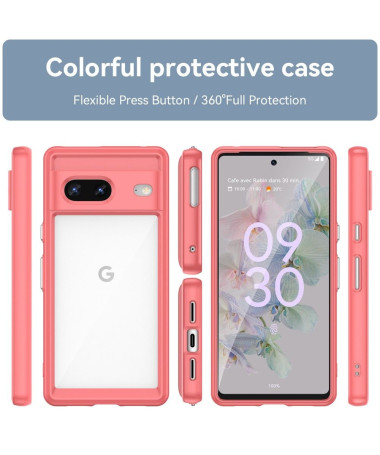 Coque Google Pixel 7 Transparent Contour en Couleur