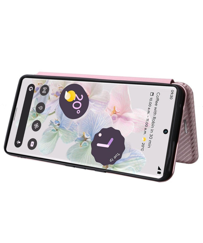Housse Google Pixel 7 Pro simili cuir fibre de carbone