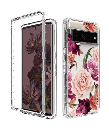 Coque Google Pixel 7 Pro Fleurs Violettes et Roses