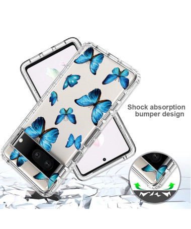 Coque Google Pixel 7 Papillons Bleus