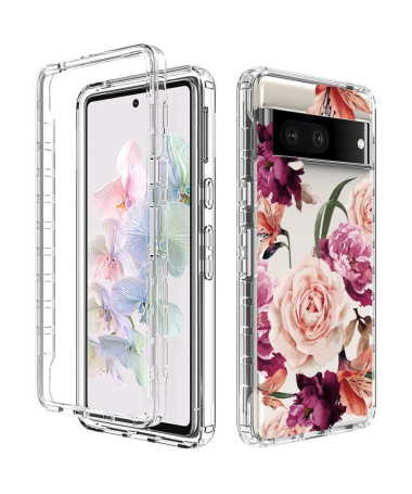 Coque Google Pixel 7 Fleurs Violettes et Roses