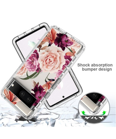 Coque Google Pixel 7 Fleurs Violettes et Roses