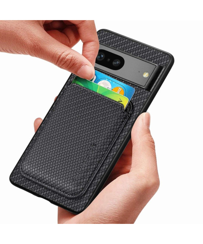 Coque Google Pixel 7 Fibre de Carbone Porte-cartes détachable